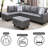 3-Piece Faux Leather Sectional Sofa-1013919729