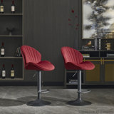 Adjustable Barstools with Back and Footrest,Set of 2