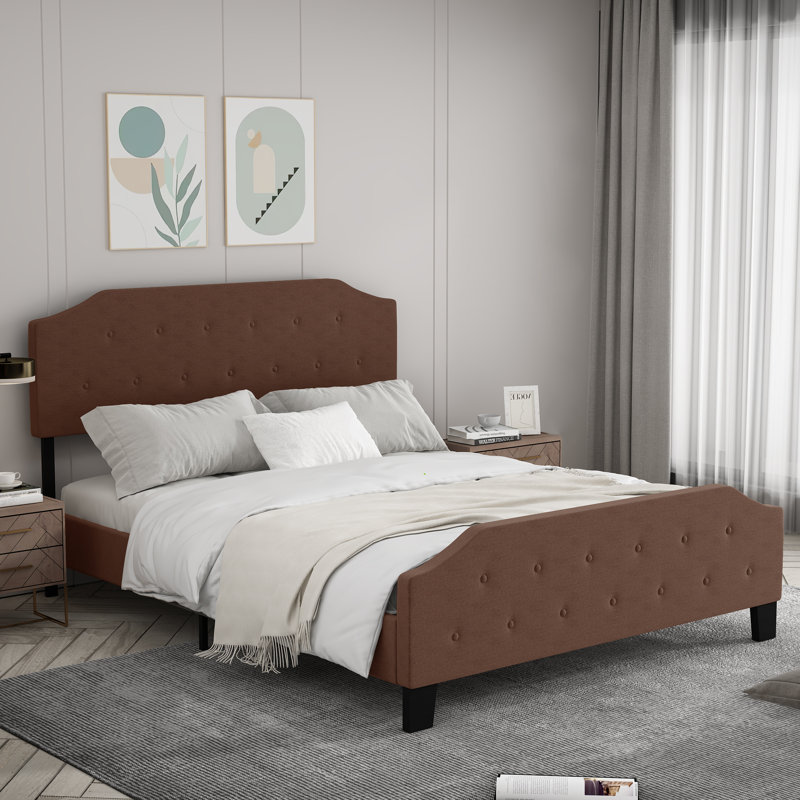 Tufted Platform Beds Bed, Brown