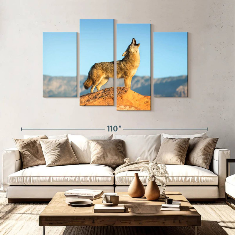 Brampt Howling Coyote, 54" H x 84" W