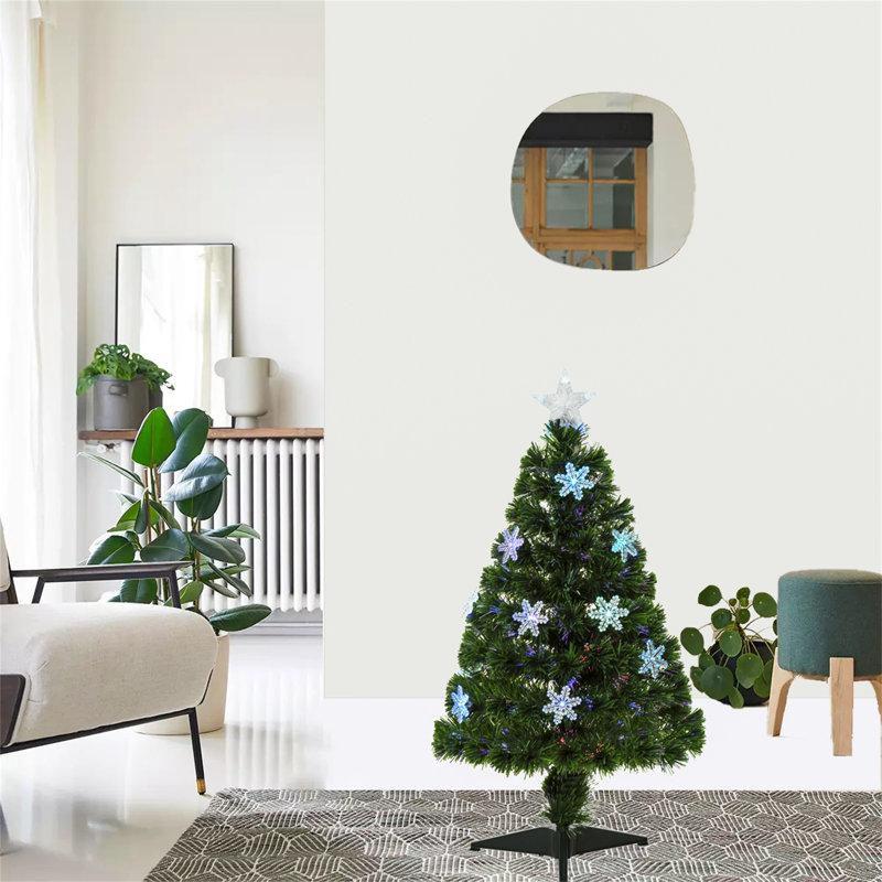Lighted Artificial Christmas Tree, 2.95ft H x 1.48ft W