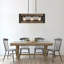 Lustre rectangulaire à 3 lumières avec détails en bois Mccroy