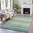Machine Washable Indoor/Outdoor Xhevrie Teal Rug-111820323