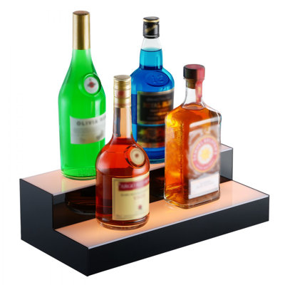 LED Lighted Liquor Bottle Display Bar Shelf RF & App Control 2-Step by Ivy Bronx