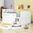 Full Size Wooden Bed With LED Light And Storage Drawers-621189453