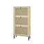 Range-chaussures 3 portes, tablette moderne autoportante pour le vestibule, capacité de charge de 44 lb, résistance au soleil, surface, 2 compartiments par couche, poignée noire, base en métal mat, glissade, assemblage facile, ajustement-735764322