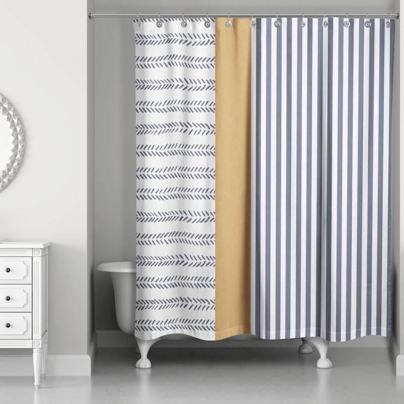 Drobman Striped Shower Curtain