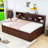 Full Wood Captain Bed with Cabinets,Storage Shelves and Drawers