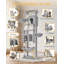 Grande tour d'arbre à chat robuste, condo pour animaux de compagnie de 75 pouces de hauteur pour 7 grands chats, tour d'escalade d'intérieur pour arbre à chat, 2 grandes plateformes / 2 grottes / 2 paniers suspendus / 5 griffoirs, gris clair-429843113