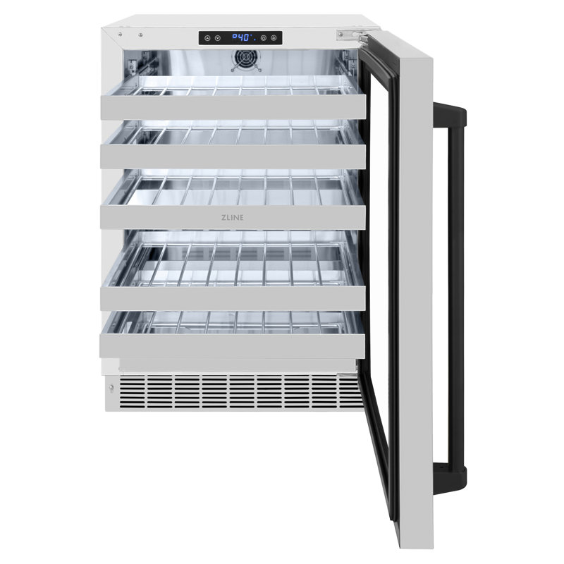 23.88 44 Bottle Wine Refrigerator, Black/Silver