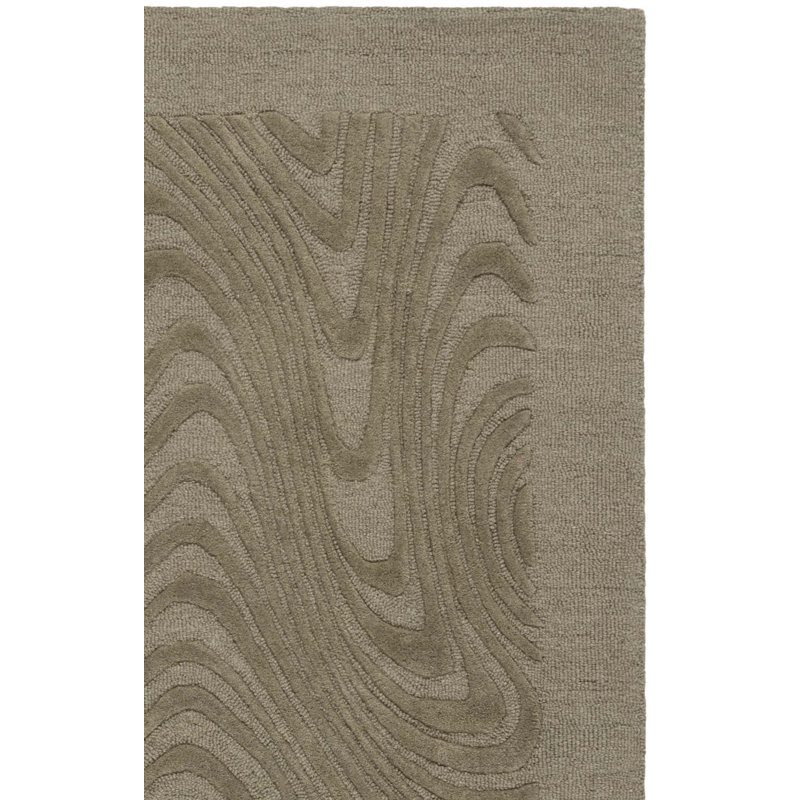 Tapis d'intérieur en laine touffeté à la main Ebony, Rectangle de 5 pi x 8 pi
