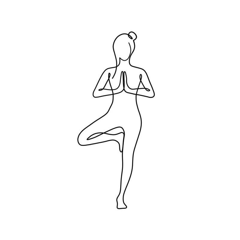 «Yoga Tree Pose» par Dane Khy, reproduction d'art sur toile tendue, H 18 po x l 12 po x 1,5 po