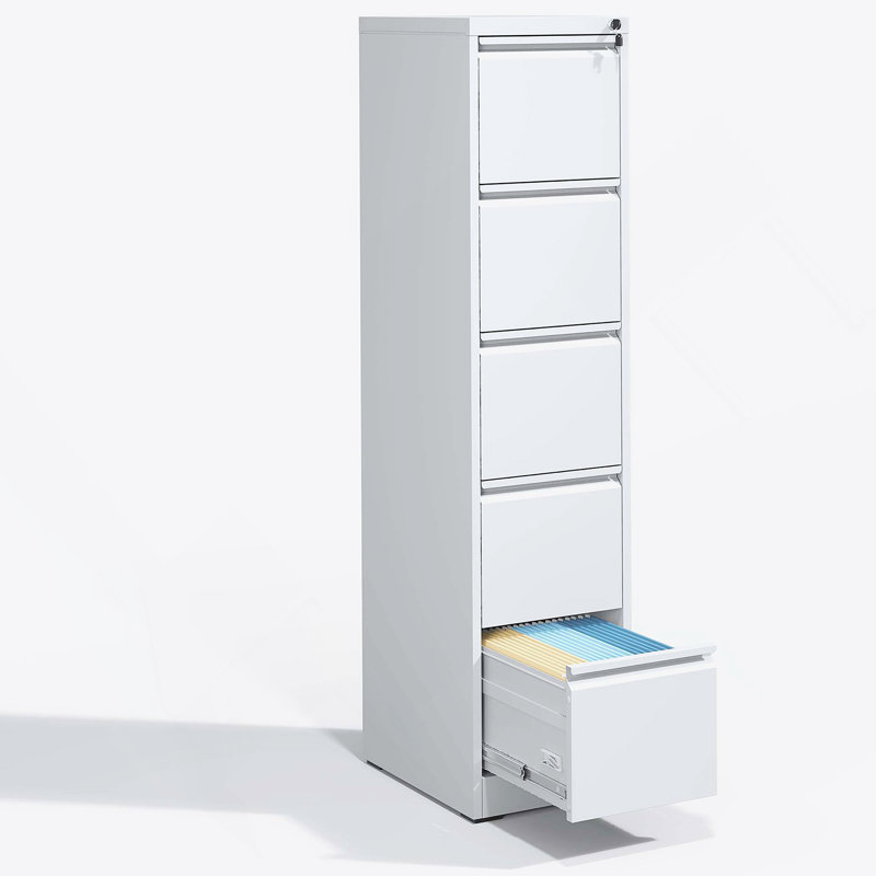 Classeur vertical en métal de haute qualité à 5 tiroirs avec serrure pour le bureau et la maison, convenant aux documents de format A4, légal et lettre