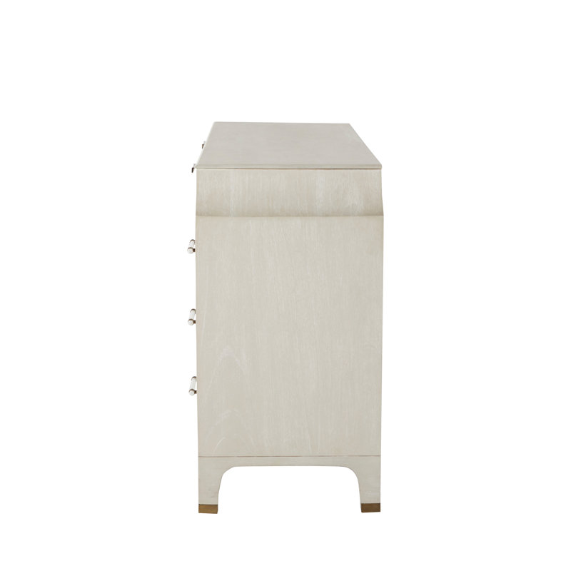 Alexandra 11 Drawer Dresser, Cerused White Light Gray