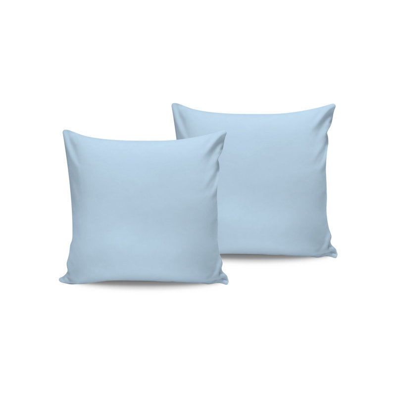 Luxurious Satin Pillowcase Set (2 Pieces), 100% Cotton Satin, 31.5 x 31.5 inches | 210 Thread Count, Envelope Closure | Soft & Breathable, Easy Care - Machine Washable, Elegant Blue Color for Restful Sleep
