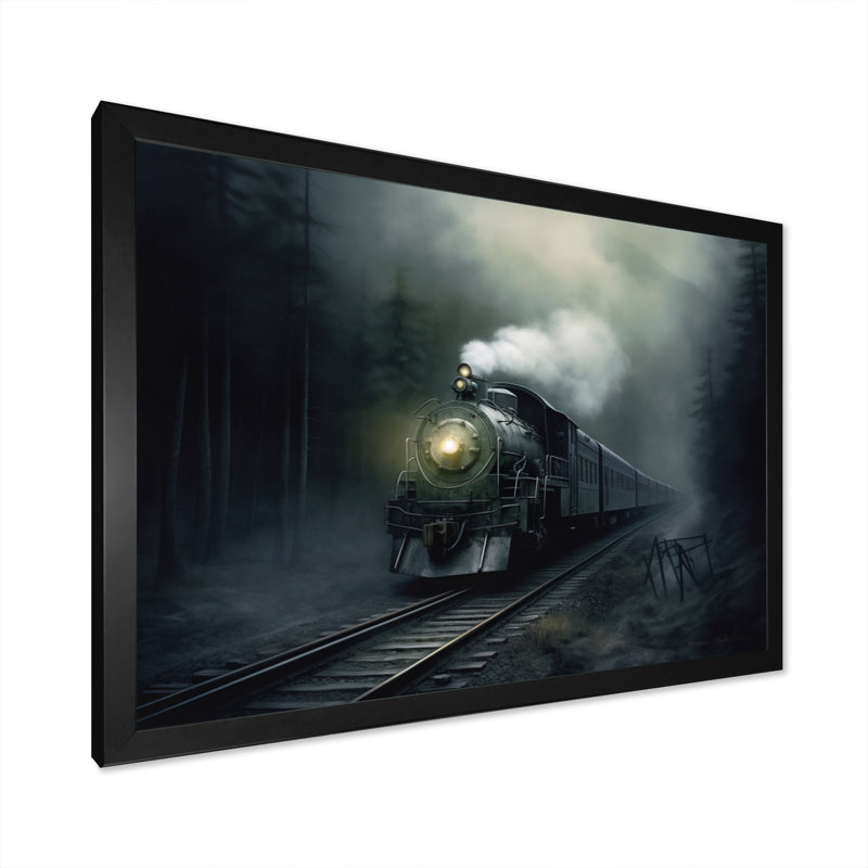 Train Atmospheric Whispers I - train, art mural, Cadre photo noir, H 24 po x l 32 po x P 1 po