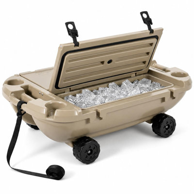 40QT Rolling Floating Cooler with Wheels for Beach, Boating, Kayak & Pool