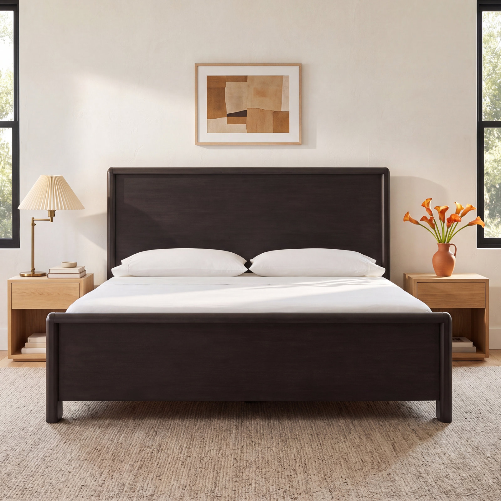 Acacia Wood Platform Bed, King