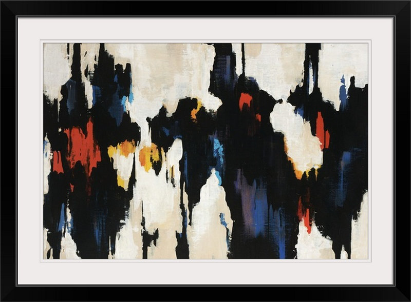 'risque Par Sydney Edmunds Peinture Impression, 20" H x 26" lx 1" p, Noir encadré