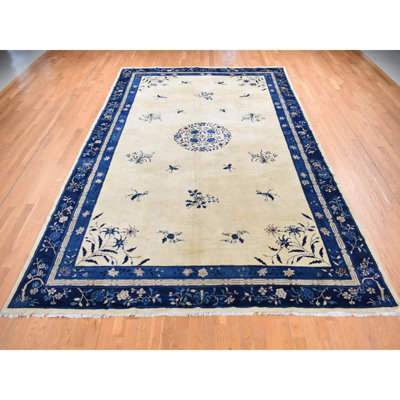 Zyiah One-of-a-Kind 9' X 14'2" 1900s Wool Area Rug Ivory
