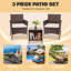 Ensemble de conversation pour 2 personnes en osier de patio avec table d'appoint-1597064623