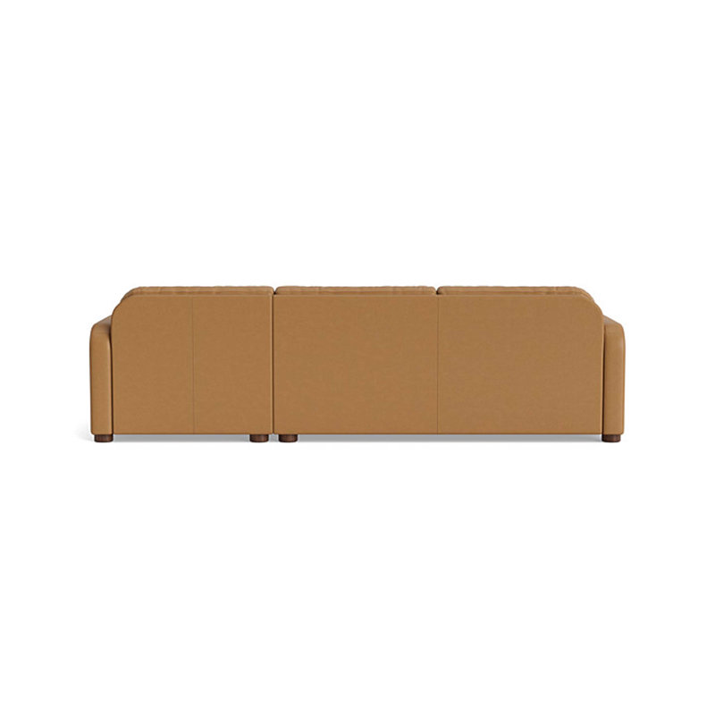 Archie Leather Sofa with Chaise (105"), Chaise on Right, Leather - Butterscotch