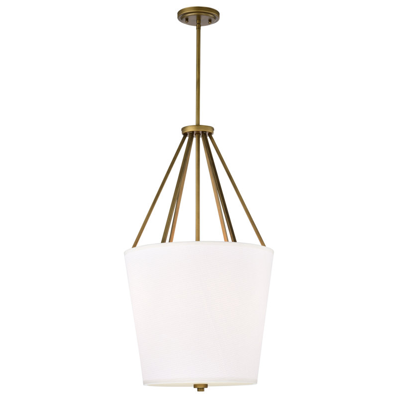 Cricklade 3 - Light Lantern Geometric Chandelier, Natural Brass, 30.38" H x 17" W x 17" D
