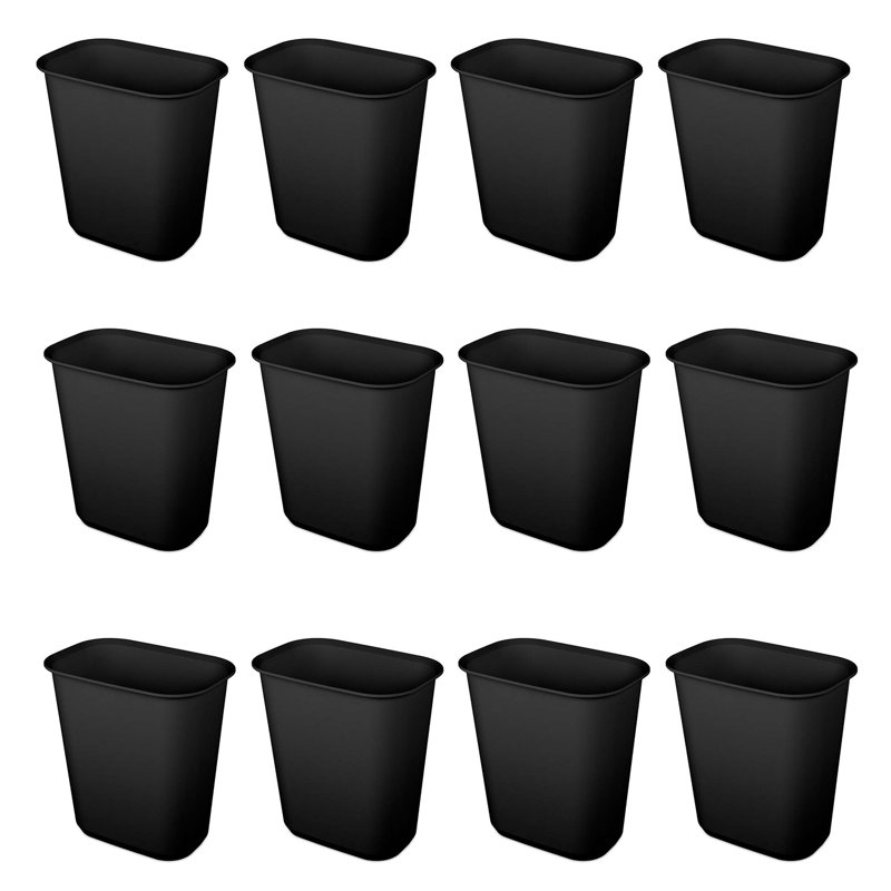 Poubelle à couvercle rectangulaire Sterilite, Blanc, 6 Pack