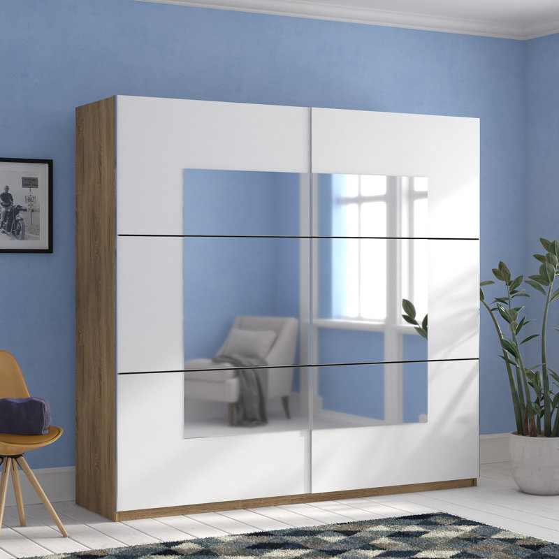 Conant 2 Door Manufactured Wood Wardrobe, 210cm H x 221cm W x 61cm D