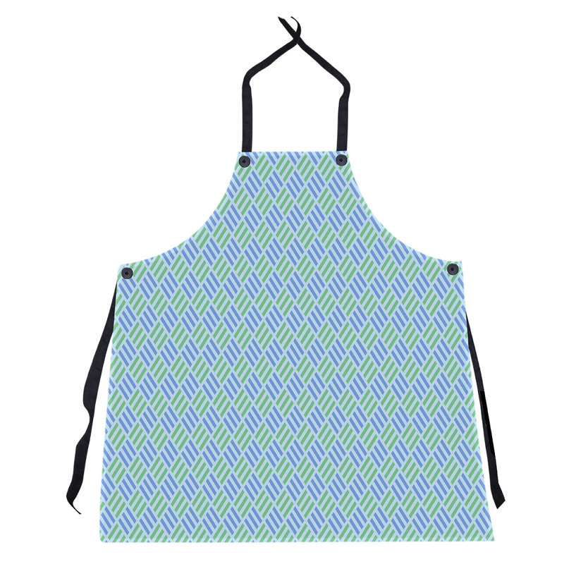 Tablier à carreaux à rayures, Bleu / Vert