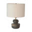 Lampe de table en bois de manguier avec abat-jour en coton