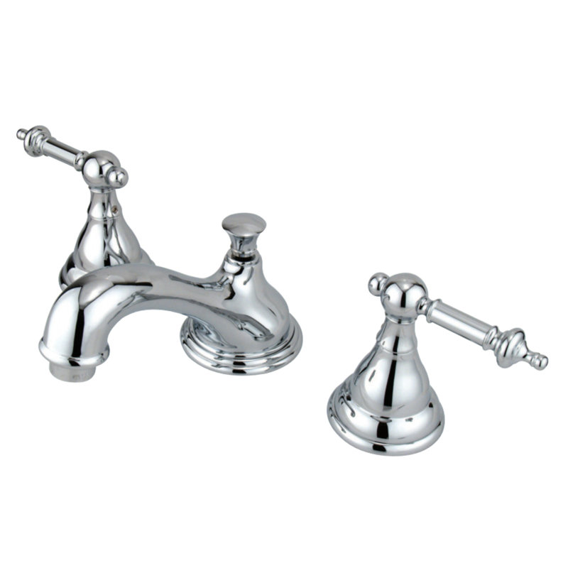 Robinet pour salle de bain espacé avec ensemble de drain bain, Chrome poli