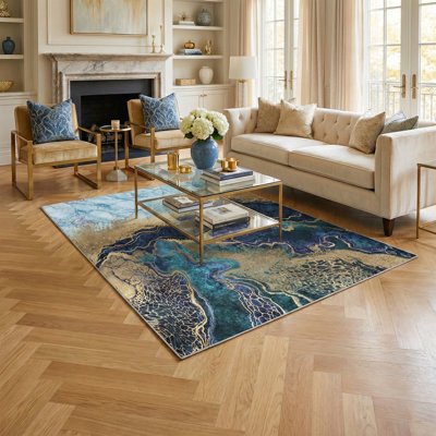 Tapis rectangulaire multicolore antidérapant lavable à la machine
