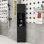 Grande armoire de coin autoportante Vanbrunt avec tablettes réglables et portes à motif rainuré-360668192