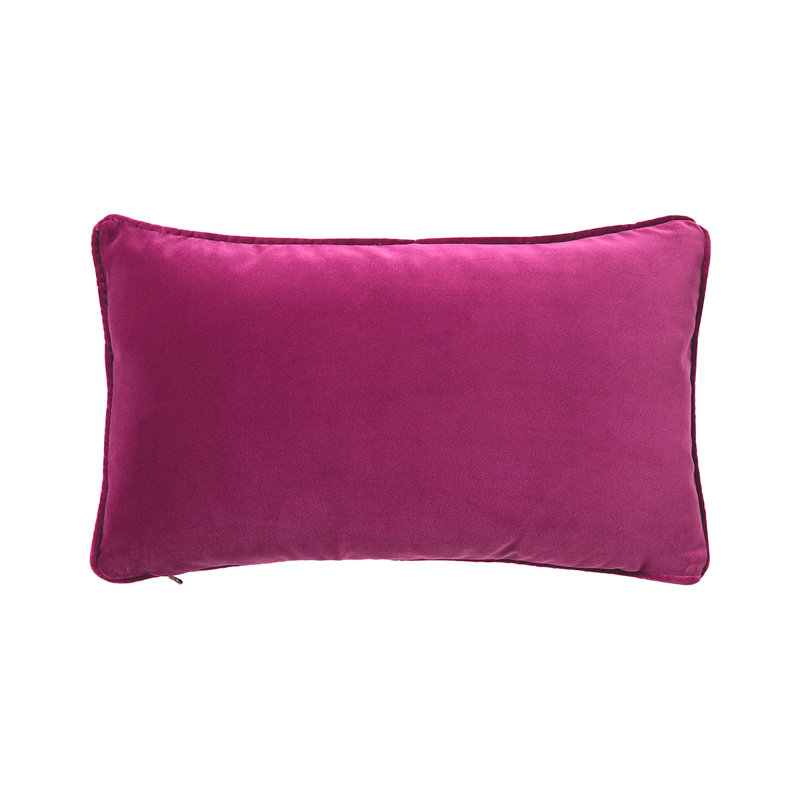 DIVAN Velvet Pillow Cover & Insert, Rectangle 13"H x 22"W, Pink