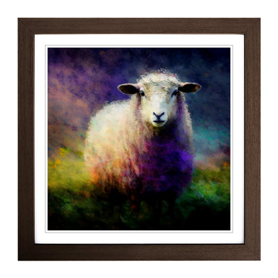 Sheep Neo-Impressionism - Framed Print