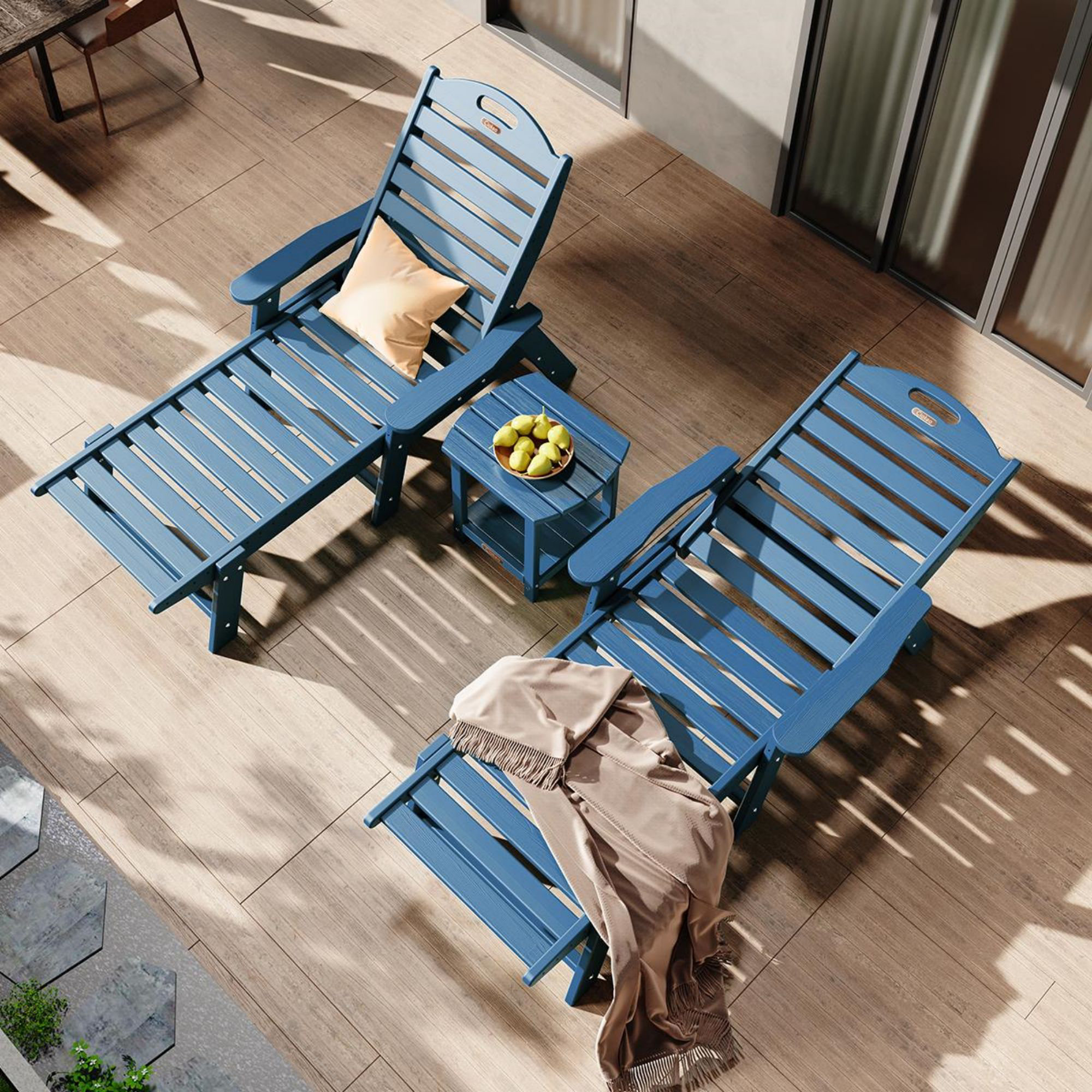 Lark Manor Wheels Outdoor Chaise & Lounge Chairs Hdpe Outdoor Chaise