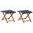  Deck Chair 2 pcs Solid Eucalyptus Wood Blue-1887367338
