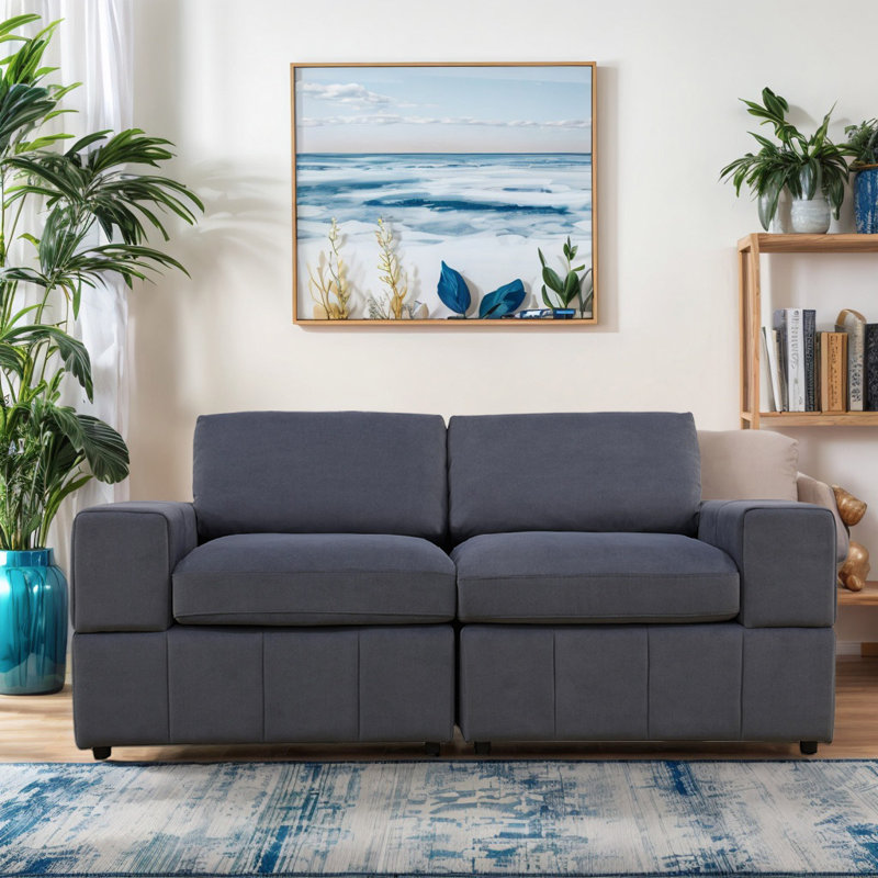Ensemble de canapé modulaire en microfibre 2 pièces - causeuse 74 po avec inclinaison ergonomique