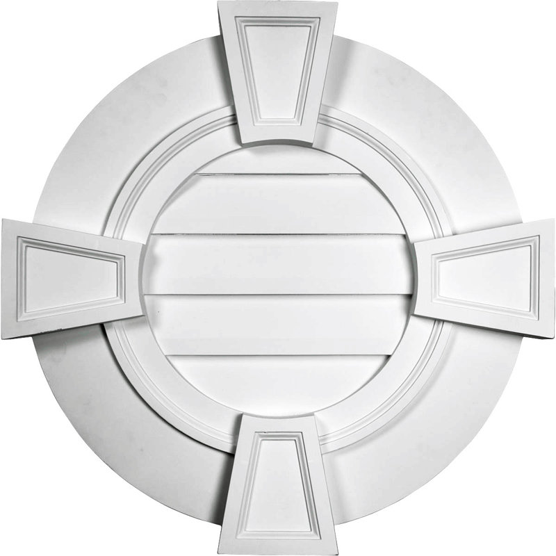 30"H x 30"W x 2 1/4"D Round Gable Vent with Keystones