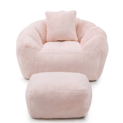 Oversized Bean Bag Sofa With Footstool by Trule