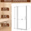 Porte de douche semi-pivotante l 32 po x L 72 po, réglage de la largeur de 1 po, système de centrage automatique en verre trempé réversible de 6 mm à gauche / droite, clignotant magnétique pour fermeture en douceur-129379730