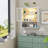 Wall-mounted Over Toilet Medicine Cabinet with Glass Door and LED Light, 27.56" High-2099010186