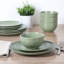 Gibson Home Queenslane 12 Piece Stoneware Matte Dinnerware Set - Matte Blue-98537340