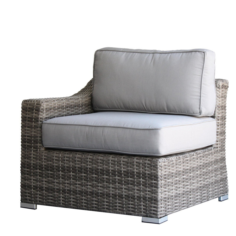 Saffi Wicker Fully Assembled 6 - Person Seating Group with Cushions, Mixed Gray