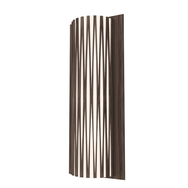 Living Hinges Manufactured Wood LED Flush Mounted Sconce, American Walnut, 39.37" H x 7.87" W x 3.94" D, 4000K