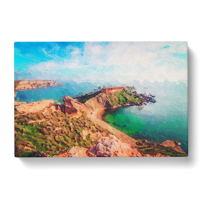 Sea View From Malta - Wrapped Canvas Print, 50cm H x 76cm W x 3cm D