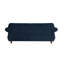 3 velours indigo avec coussins et motif, idéal pour les coussins d'intérieur, dossier à accoudoirs roulés de luxe traditionnels