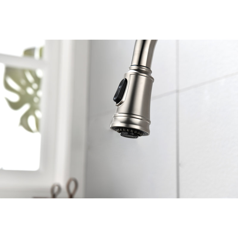 Stainless Steel Kitchen Faucet With Pull Out Spray Head, Splash And Corrosion Sink Down , Dirt Surface Treatment