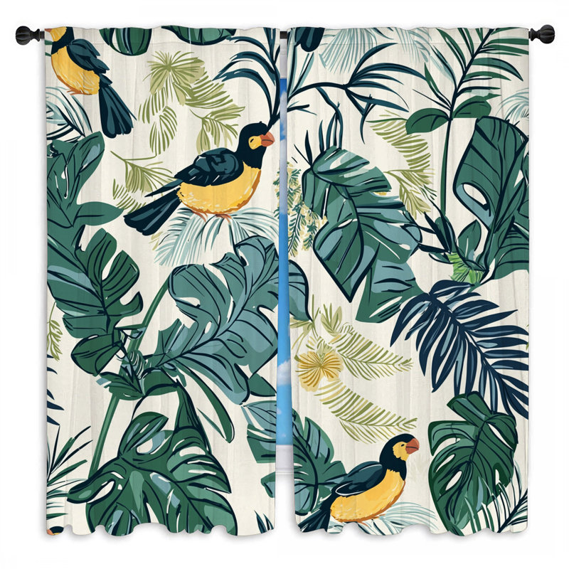 Rideaux de fenêtre Birds - 2 panneaux, L 20 po x L 52 po